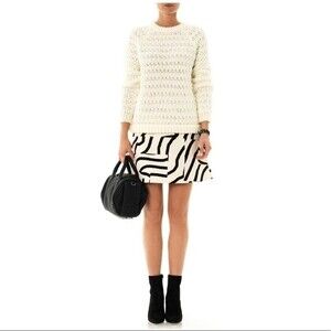 Tibi Honeycomb Chunky Knit Sweater in Natural S NWOT